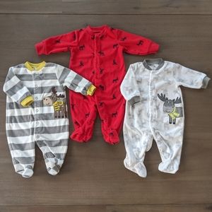 🎄 Carter's Moose Fleece Footie Pajama Set